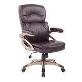 Symple Stuff Tianna Ergonomic Executive Chair Upholstered/Metal in Gray/Black/Brown, Size 43.75 H x 27.0 W x 27.75 D in | Wayfair