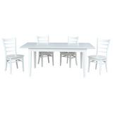 Dining Set - Rosecliff Heights Chastain 7 Piece Extendable Solid Wood Dining Set, Wood/Solid Wood in White, Size 30"H X 36"W X 60"D
