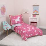 Carter's® Rainbows & Unicorns 4 Piece Toddler Bedding Set Cotton Blend in Indigo/Pink | Wayfair 6349416