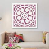 East Urban Home 'Hacienda Tile VI' Graphic Art Print on Canvas & Fabric in Pink/White, Size 12.0 H x 12.0 W x 0.75 D in | Wayfair