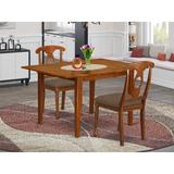 Alcott Hill® Lorelai Butterfly Leaf Rubber Solid Wood Breakfast Nook Dining Set Wood/Upholstered Chairs in Brown, Size 30.0 H in | Wayfair