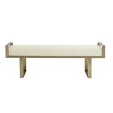 Bernhardt Profile Metal Bench Faux Leather/Polyester/Wood/Metal in Brown/White/Yellow, Size 20.5 H x 62.0 W x 17.0 D in | Wayfair 378508