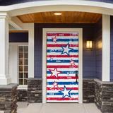 The Holiday Aisle® Stars & Stripes Patriotic Front Door Mural Plastic in Blue/Red, Size 80.0 H x 36.0 W x 1.0 D in | Wayfair