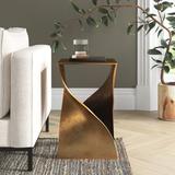 Joss & Main Braylee Floor Shelf End Table Aluminum/Metal in Gray/Yellow, Size 22.2 H x 14.0 W x 14.0 D in | Wayfair