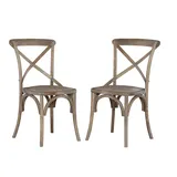 Linon Bentwood Rustic Dining Chair 2-piece Set, Grey
