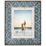 Highland Dunes Lenny Distress Metal Tile Picture Frame Wood/Metal in Blue/Brown, Size 11.5 H x 9.5 W x 0.5 D in | Wayfair