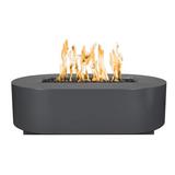 The Outdoor Plus Bispo Steel Fire Pit Steel in Gray/White, Size 15.0 H x 84.0 W x 28.0 D in | Wayfair OPT-BSPPC84-GRY-NG