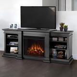 Real Flame Fresno TV Stand w/ Fireplace Wood in Black, Size 29.72 H in | Wayfair G1200E-B