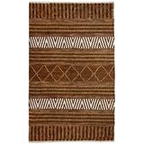 World Menagerie Edwa Ikat Hand-Knotted Gold/Ivory Area Rug Wool in Brown/White, Size 96.0 W x 0.24 D in | Wayfair D6376BA5807842959A13740421D9C289