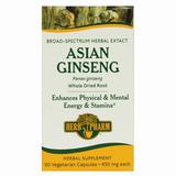 Asian Ginseng 450 mg, 60 Vegetarian Capsules, Herb Pharm