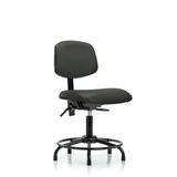 Symple Stuff Kacey Drafting Chair Upholstered/Metal in Black/Brown, Size 32.5 H x 24.0 W x 25.0 D in | Wayfair 697ED02D8FAF4964AEC5151A619B2133