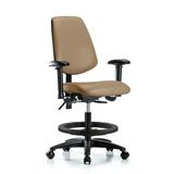 Symple Stuff Jazmyne Drafting Chair Upholstered/Metal in Brown, Size 38.5 H x 27.0 W x 25.0 D in | Wayfair 579E6F7E8C5549519DF37473B63F9596