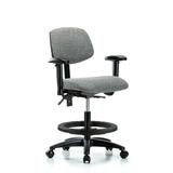 Blue Ridge Ergonomics Drafting Chair Upholstered in Gray, Size 32.5 H x 25.0 W x 25.0 D in | Wayfair FMBCH-RG-T0-A1-BF-RC-F44