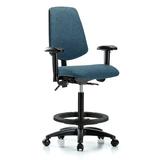 Symple Stuff Carli Ergonomic Drafting Chair Upholstered in Green/Blue, Size 43.0 H x 25.0 W x 25.0 D in | Wayfair 1962A3F289164D0C98D3CC34ABEFAE45
