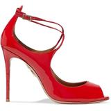 Zani Cutout Patent-leather Pumps - Red - Aquazzura Heels