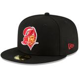 Men's New Era Black Tampa Bay Buccaneers Omaha Throwback 59FIFTY Fitted Hat
