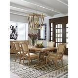 Tommy Bahama Home Los Altos 7 - Piece Extendable Solid Oak Dining Set Wood/Upholstered Chairs in Brown, Size 29.75 H in | Wayfair