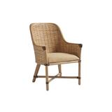 Tommy Bahama Home Los Altos Arm Chair Upholstered/Wicker/Rattan/Fabric in Yellow, Size 37.0 H x 25.5 W x 27.0 D in | Wayfair 01-0566-883-01