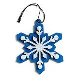 Design Ideas HollyJolly Snowflake Shaped Ornament Wood in Blue/Brown, Size 0.12 H x 2.99 W x 3.17 D in | Wayfair 8820415