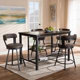 17 Stories Tullahassee 5 Piece Dining Set Wood/Metal/Upholstered Chairs in Black/Brown/Gray, Size 36.02 H in | Wayfair