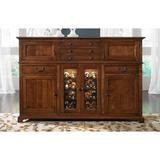 MacKenzie-Dow English Pub 74" Wide 5 Drawer Cherry Wood Sideboard Wood in Brown, Size 49.0 H x 74.0 W x 20.0 D in | Wayfair 1-1345_Natural