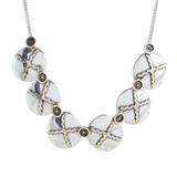 Tijax Liberation,'Nahual Sterling Silver and Bronze Pendant Necklace'
