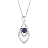 "10k White Gold Sapphire & Diamond Accent Infinity Wrap Pendant, Women's, Size: 18"", Blue"