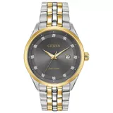 Citizen Eco-Drive Men's Corso Diamond Two Tone Stainless Steel Watch - BM7258-54H, Size: Large, Multicolor