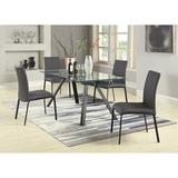 Orren Ellis Aida 5 Piece Extendable Dining Set Glass/Metal/Upholstered Chairs in Black/Gray | Wayfair 160CC57944E24D91A6A5B8B4771E869C