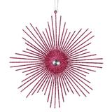 Vickerman 540626 - 6.5" Fuchsia Glitter Snowflake Burst Christmas Tree Ornament (6 pack) (M184570)