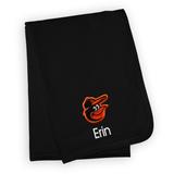 Infant Black Baltimore Orioles Personalized Blanket