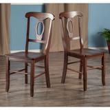 Red Barrel Studio® Apolito Solid Wood Dining Chair Wood in Brown/Green, Size 36.65 H x 17.36 W x 21.14 D in | Wayfair