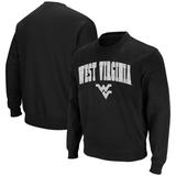 "Men's Colosseum Black West Virginia Mountaineers Arch & Logo Crew Neck Sweatshirt"