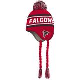 Youth Red/Black Atlanta Falcons Jacquard Tassel Knit Hat with Pom