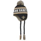 Preschool Black/Gold New Orleans Saints Jacquard Tassel Knit Hat with Pom