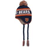 Youth Navy/Orange Chicago Bears Jacquard Tassel Knit Hat with Pom
