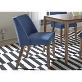Corrigan Studio® Lisiate Linen Side Chair Wood/Upholstered/Fabric in Blue, Size 32.0 H x 20.0 W x 24.0 D in | Wayfair