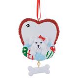The Holiday Aisle® Dog Personalized Hanging Figurine Ornament in White, Size 4.25 H x 3.0 W x 0.8 D in | Wayfair BA3D9A98EBBF40DBBD80CC44670C0D3E