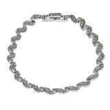 Sterling silver link bracelet, 'Waves of Thailand'