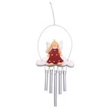 Angel Tune in Red,'Angel-Themed Wood Wind Chimes in Red from Bali'