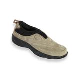 Men's Propet® Wash & Wear Leather and Suede Slip-Ons, Gunsmoke Grey 11 Extra Wide