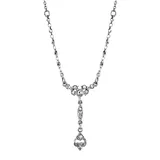"Downton Abbey Simulated Crystal Drop Necklace, Women's, Size: 16"", White"