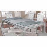Rosdorf Park Elmer Dining Table Wood/Glass in Brown/Gray, Size 30.0 H in | Wayfair 6259875F519F4EC2A6C483F8DAF6D858