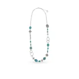 Erica Lyons Women's Silver-Toned Go West Long Beaded Necklace, Blue