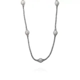 Effy® Round Freshwater Pearl Long Necklace In Sterling Silver, Gray, 16 In