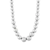 Belk & Co Sterling Silver Graduated Bead Necklace, 17