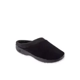 Totes Isotoner Women's Signature Microterry PillowStep Plus Matte Satin Hoodback Slipper, Black, 6.5 - 7