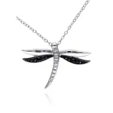 Belk & Co Black Diamond Dragonfly Pendant In Sterling Silver