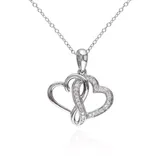 Belk & Co Diamond Double Heart Pendant In Sterling Silver