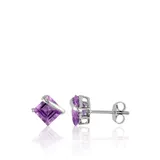 Belk & Co. Purple 10k White Gold Amethyst Earrings